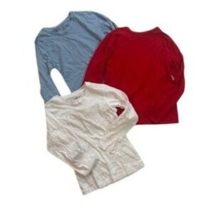 Brooklyn Vertical Youth Long Sleeve T-Shirt Bundle 3 Pack White Red Blue 10/12